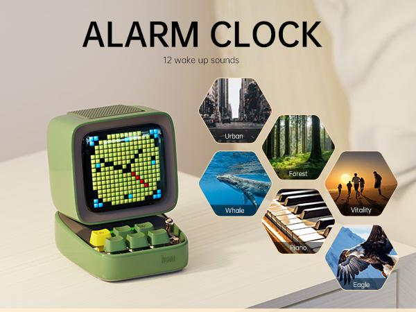 Divoom Ditoo Programmable Pixel Art LED Bluetooth Speaker Showing Clock Emoji DIY Design for Home Wedding Party Decoration with Wireless App Control Mini Gift Audio Smartphone Pink