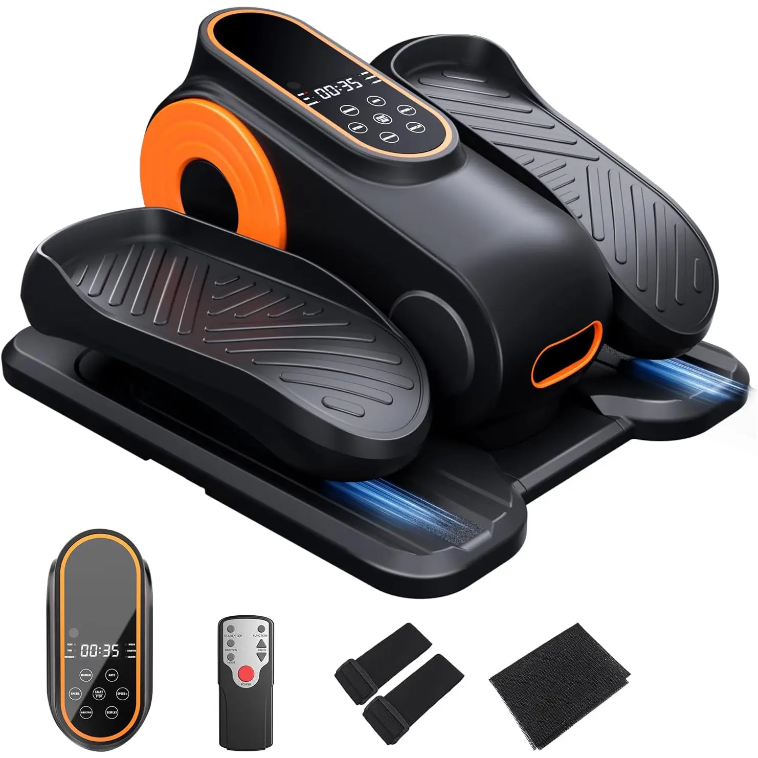 Under Desk Elliptical Machine, Morelax Ellipse Leg Exerciser for Seniors Fully Assembled, Quiet & Portable Electric Seated Pedal Exerciser with Remote Control & 12 Adjustable Speeds