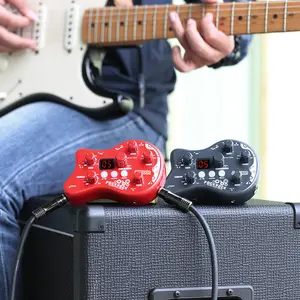 Practice Guitar Pedal Multi Effects Pedal Mini Portable with 40 Drum Rhythms15 Effects 32 Patches Tuner Function Support Both Corded and Battery Powered