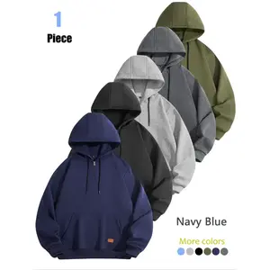 Men's Fall Hooded Half-Zip Long Sleeve Fleece Sweatshirt, Casual Warm Sportswear for Outdoor Fitness Running, Fleece Hoodie