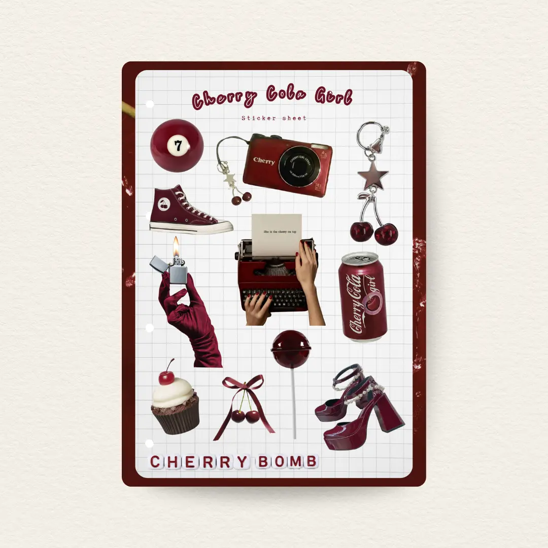 Cherry Cola Girl Sticker Sheet