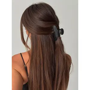 Parisse Claw Clip Black Polka