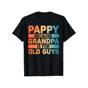 [grandfathers' Graphic Knit Tee] Men's Casual Crew Neck T-shirt with Geometric Pappy Graphic, Knit Fabric with Slight Stretch, Regular Fit Summer Tee for Grandfathers Gift, Unisex, Items, Soft, Breathable, Lightweight - Crew Neck, Regular Fit