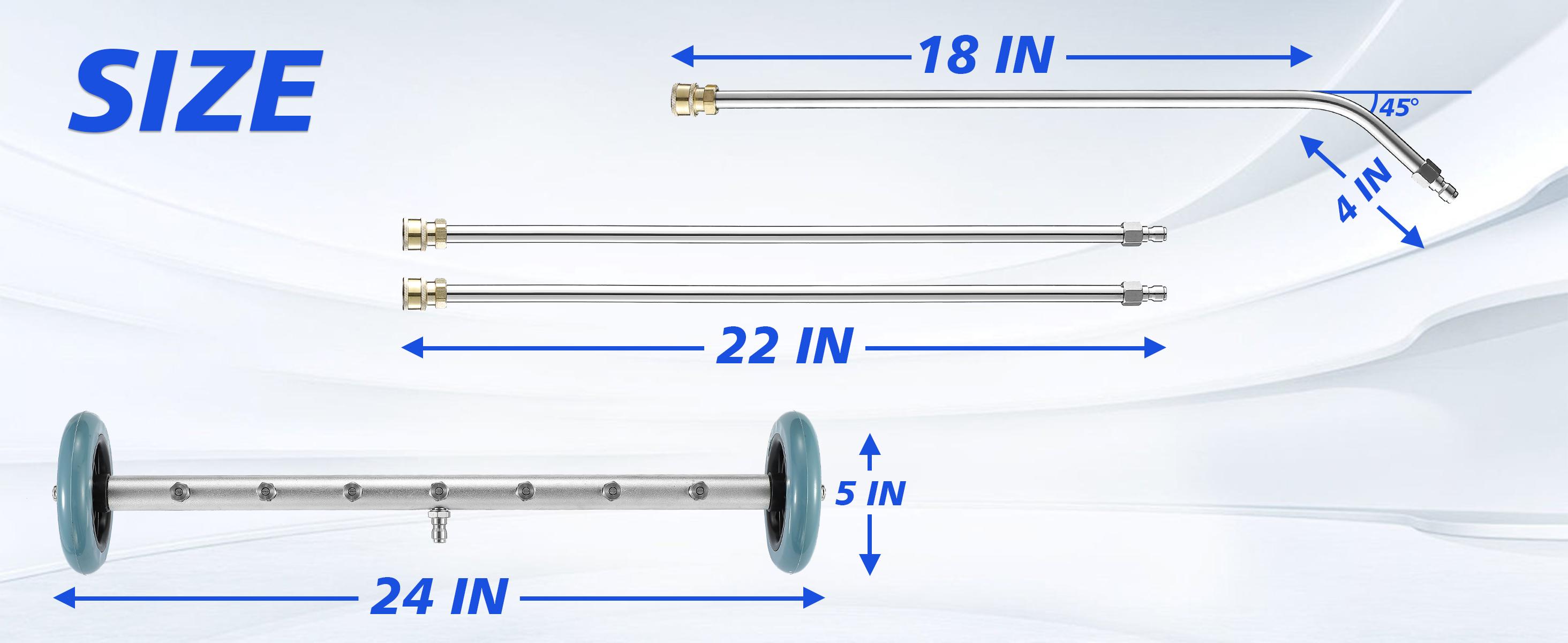 RIDGE WASHER Pressure Washer Undercarriage Cleaner 24 Inch with 3 Count Extension Wands, 4000 PSI, Convenient for Various Vehicles, ChristmasGift