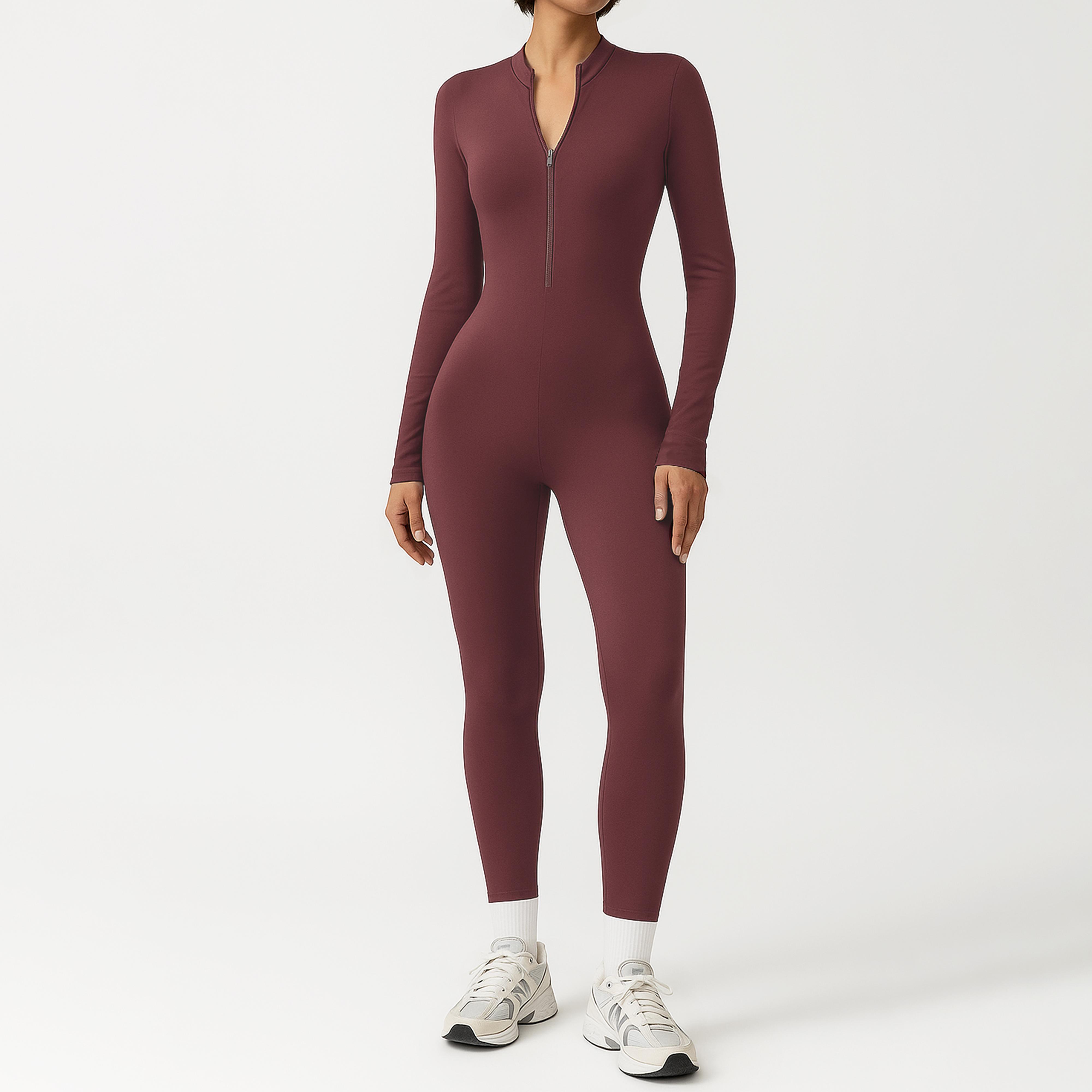 Women's Zip-Up Unitard with Stretchy,Cuddly Long Sleeve Turtleneck Yoga Jumpsuit,Seamless Sexy 1 Piece Bodysuit Body-Hugging & Long-Sleeve Design – Ideal for Yoga, Workouts & Athleisure Lifestyles solid loungewear set Women's Zip-Up Unitard with Stretchy,Cuddly Long Sleeve Turtleneck Yoga Jumpsuit,Seamless Sexy 1 Piece Bodysuit Body-Hugging & Long-Sleeve Design – Ideal for Yoga, Workouts & Athleisure Lifestyles solid loungewear set