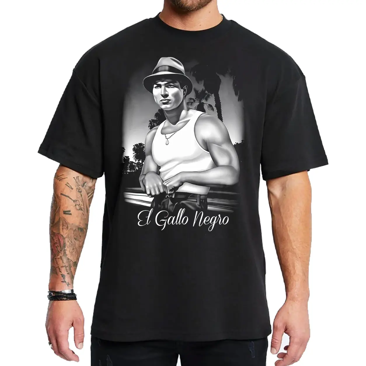El Gallo Negro Chicano T-Shirt, Vintage Bootleg Mexican Gangster Sweatshirt, Retro 90s Streetwear Hoodie, Cholo Style Graphic Tee, Palm Trees Aesthetic Shirt, Mexican American Pride, Unisex Men Gift Apparel Collection Bundles
