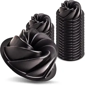 O'Creme Bakeable Plastic Mini Swirl Cake Pan, Baking Pan With Non-Stick Silicone