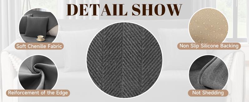 Shilucheng Velvet Chenille Sofa Cover - Friendly Furniture Protector Machine Washable & Non-Slip Stain-resistant Soft Couch Cover Perfect For Pets & Kids