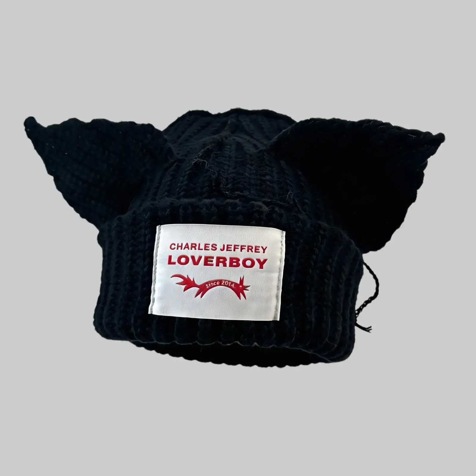 Cute Striped Cat Ears Knitted Beanie Hat, LOVERBOY Casual Y2K Soft