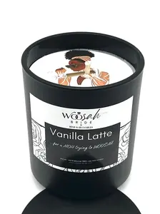 A MOH trying to WOOSAH scented candle w/ Self-Care playlist Bridal Box Gift Lavender Vanilla
