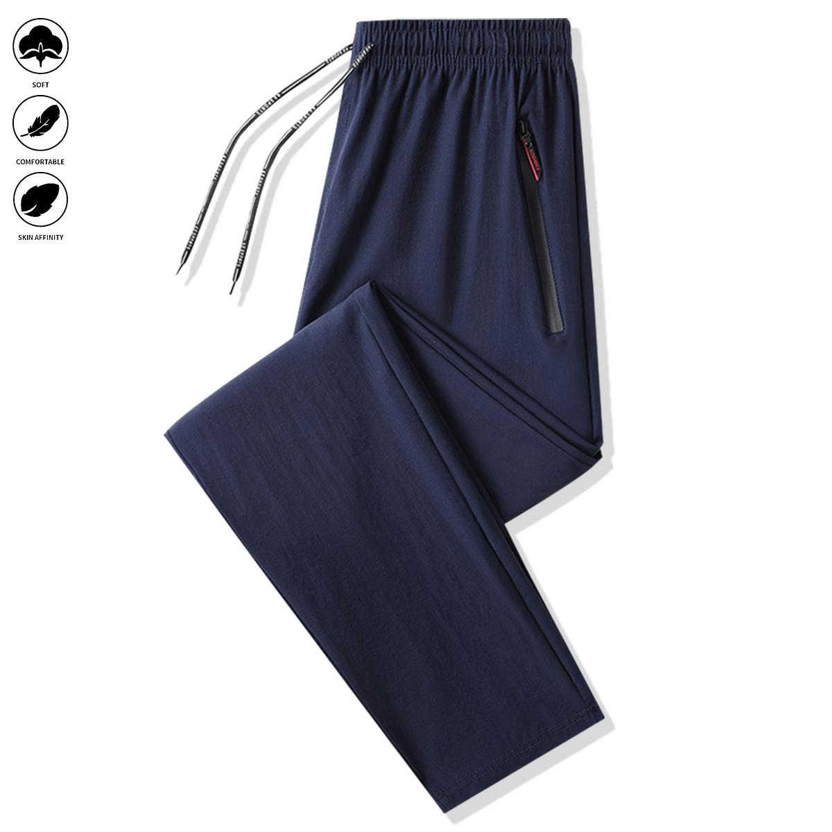 Men's jogging pants set of 3 pieces, with zipped pockets, lightweight material, suitable for exercise and sports activities, drawstring waistband, suitable for spring, summer and autumn seasons