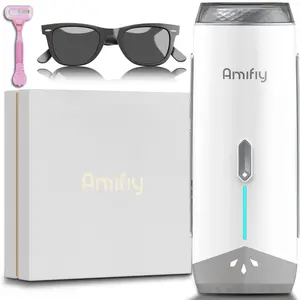 Amifiy Professional IPL Hair Removal Device with Ice Cooling Home Use Epilator for Women Adjustable 3 Energy Levels 2 Modes Face Body Includes Razor Glasses - Personal Care Appliances