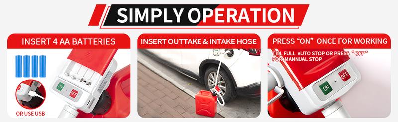 SUNMORN Automatic Electric Fuel Transfer Pump with Auto-Stop, 3.8GPM & 51" Hose & 4 Size Adapters Gas Can Pump with Leak Protection for Gasoline, Diesel, Kerosene, Gifts for Men Dad Him