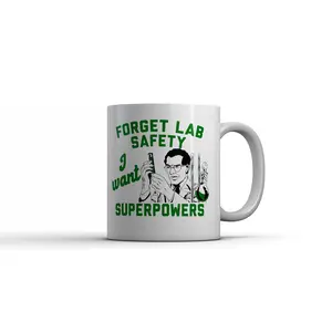 Forget Lab Safety I Want Superpowers Mug Funny Sarcastic Science Graphic Novelty Coffee Cup - 11oz Funny Coffee Mugs Ceramic Printed Drinkware Cup