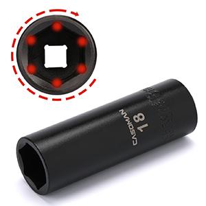 CASOMAN 25PCS 1/2" Drive Impact Socket Set, Deep, Cr-V Steel, 6 Point, Metric&SAE, 12mm to 24mm, 3/8 Inch to 1 Inch, Includes Extension Bars: 3-inch, 5-inch, 1/2-1/4 adapter CASOMAN 25PCS 1/2" Drive Impact Socket Set, Deep, Cr-V Steel, 6 Point, Metric&SAE, 12mm to 24mm, 3/8 Inch to 1 Inch, Includes Extension Bars: 3-inch, 5-inch, 1/2-1/4 adapter