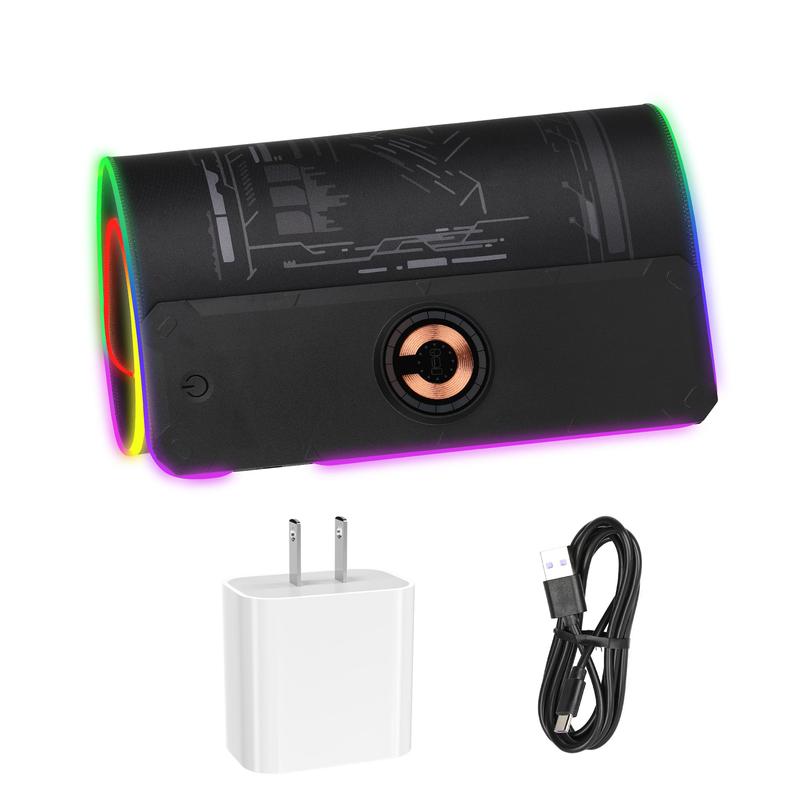 Large Gaming Mouse Pad with Magnetic Wireless Charger 15W Fast Charging, RGB Light LED Mousepad Desk Mat, Smooth Surface, Anti-Slip Rubber Base, Keyboard Pad for Gaming, MacBook, PC, Laptop - Black