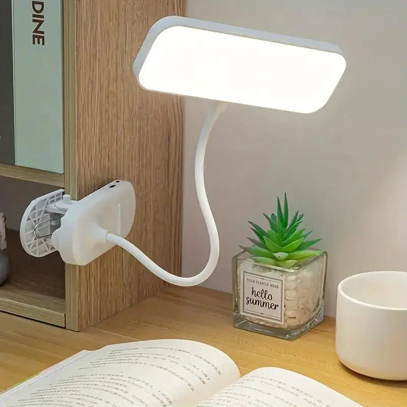 Creative LED Desk Lamp, USB Rechargeable Clip-on Desk Lamp, Flexible Touch 3-speed Dimming Dimmable Adjustable Lighting Warm White Desk Lamp for Bedroom, Living Room, Office, Indoor Lighting, Dimmable Desk Lamps