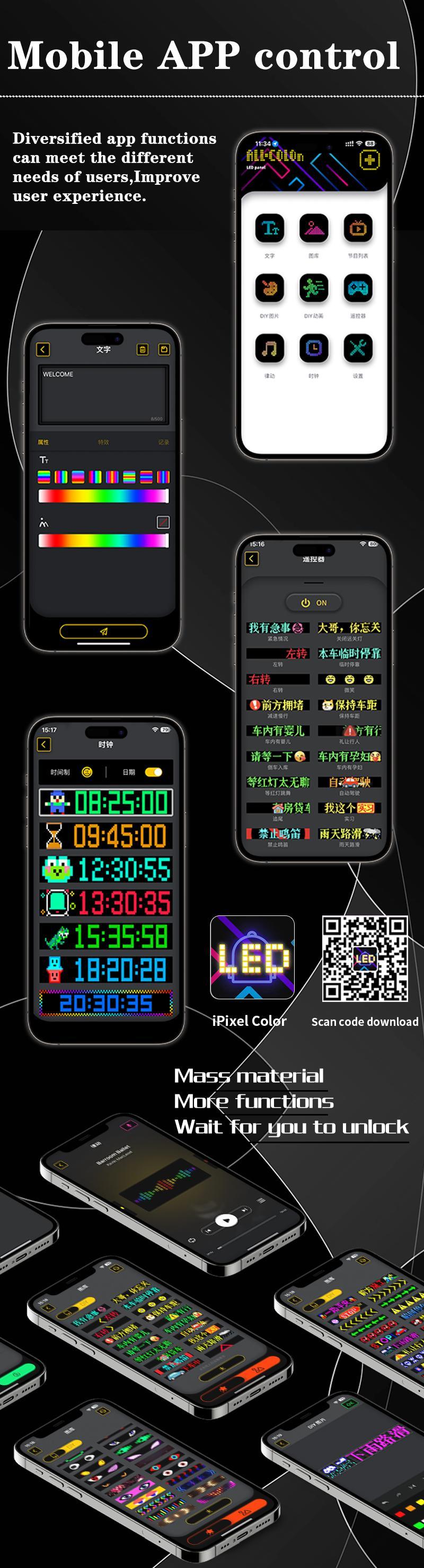 Customizable Bluetooth App Control LED Sign for Store, Car, Bar, Hotel with Programmable Text & Animations Customizable Bluetooth App Control LED Sign for Store, Car, Bar, Hotel with Programmable Text & Animations