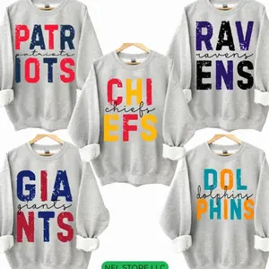 Vintage Football All Team Sweatshirt | Team Colors Retro Style | Game Day Unisex Pullover Q0 CL