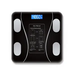This smart wireless digital bathroom scale is rechargeable, comes with a smartphone app, is Bluetooth compatible, measures body fat, and analyzes body composition.