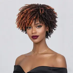 Noble 9.5 Inch Short Dreadlocks Ombre #4/130J Afro Wigs Synthetic Hair