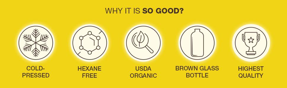 Glass Bottle Castor Oil Organic Cold Pressed Unrefined Seven Minerals 16 oz - 100% Pure USDA Certified Organic Hexane Free Body Care Comfort Cosmetic