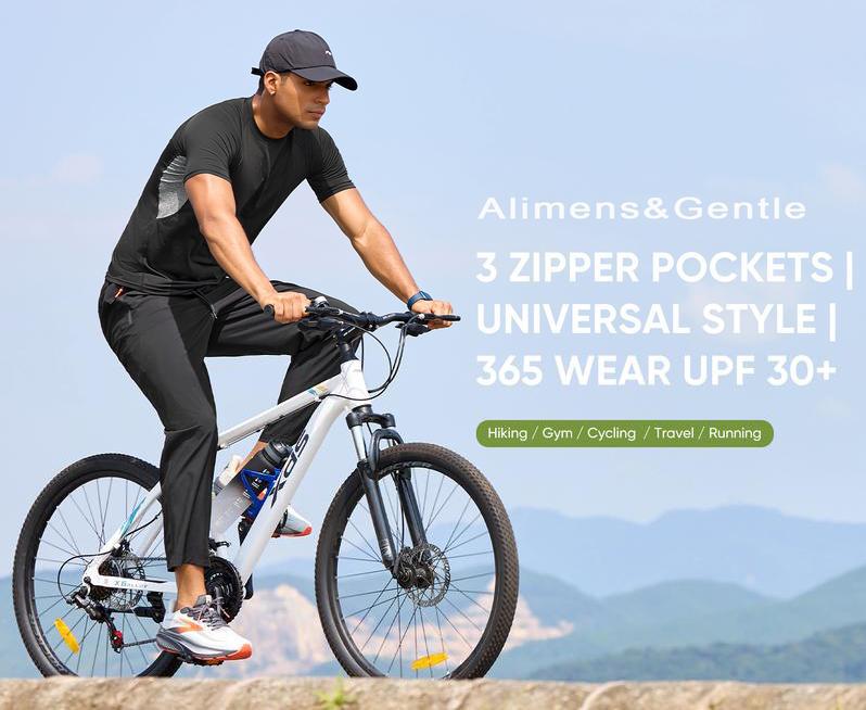 Men's Lightweight Hiking Pants Quick-Dry Water-Proof Sweatpants Joggers with Zipper Pockets for Workout Travel Running