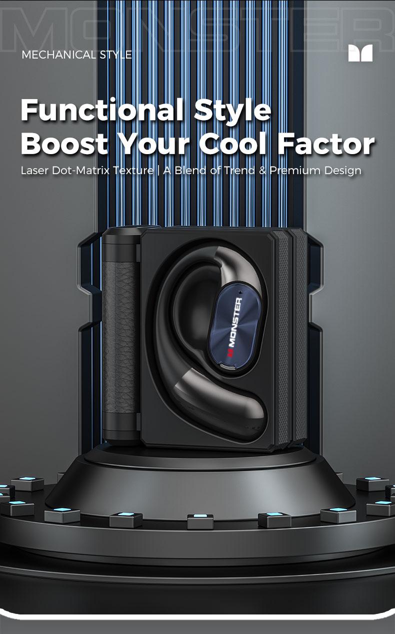 Monster Bluetooth Headphones Combo Set – Mission 100 Over-Ear Wireless Headphones with Deep Bass, Clear Sound & Noise Cancelling Mic + Monster Wireless Earbuds 100H Playtime, Bluetooth 6.0, IPX5 Waterproof, Foldable, Ideal for Travel, Work & Sports