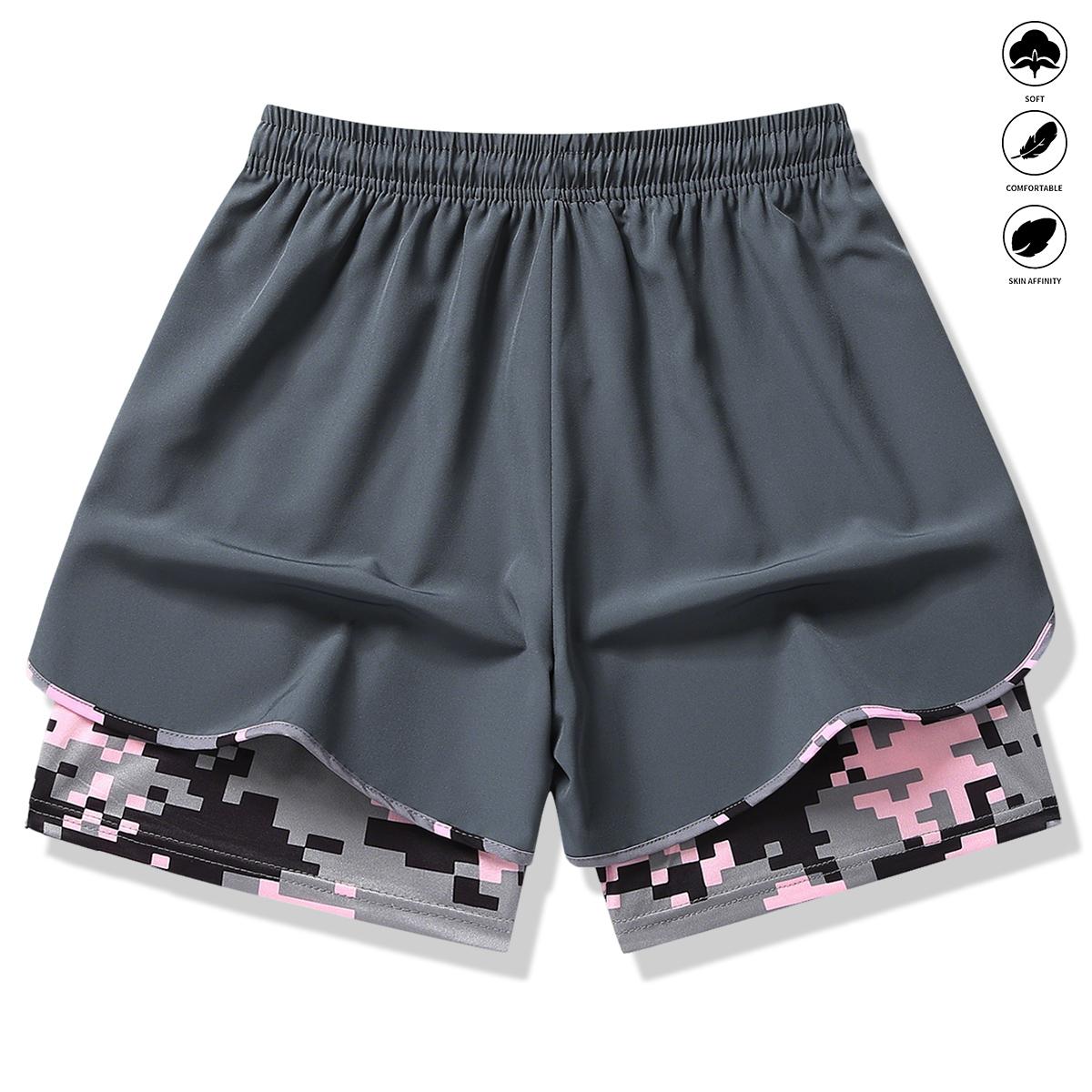 Women’s casual athletic shorts with built-in liner, drawstring, elastic waistband; suitable for outdoor sports, fitness, running, and casual wear; women’s shorts, athletic shorts, womenswear Women’s casual athletic shorts with built-in liner, drawstring, elastic waistband; suitable for outdoor sports, fitness, running, and casual wear; women’s shorts, athletic shorts, womenswear