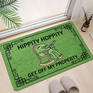 Flannel FabricCartoon Frog Pattern Door Mat, 1 Count Non-slip Floor Mat, Decorative Carpet for Home Living Room Bedroom Kitchen, Home Decor, Room Decor, Cartoon Pattern Rug, Non Slip Rugsflannel floor mat