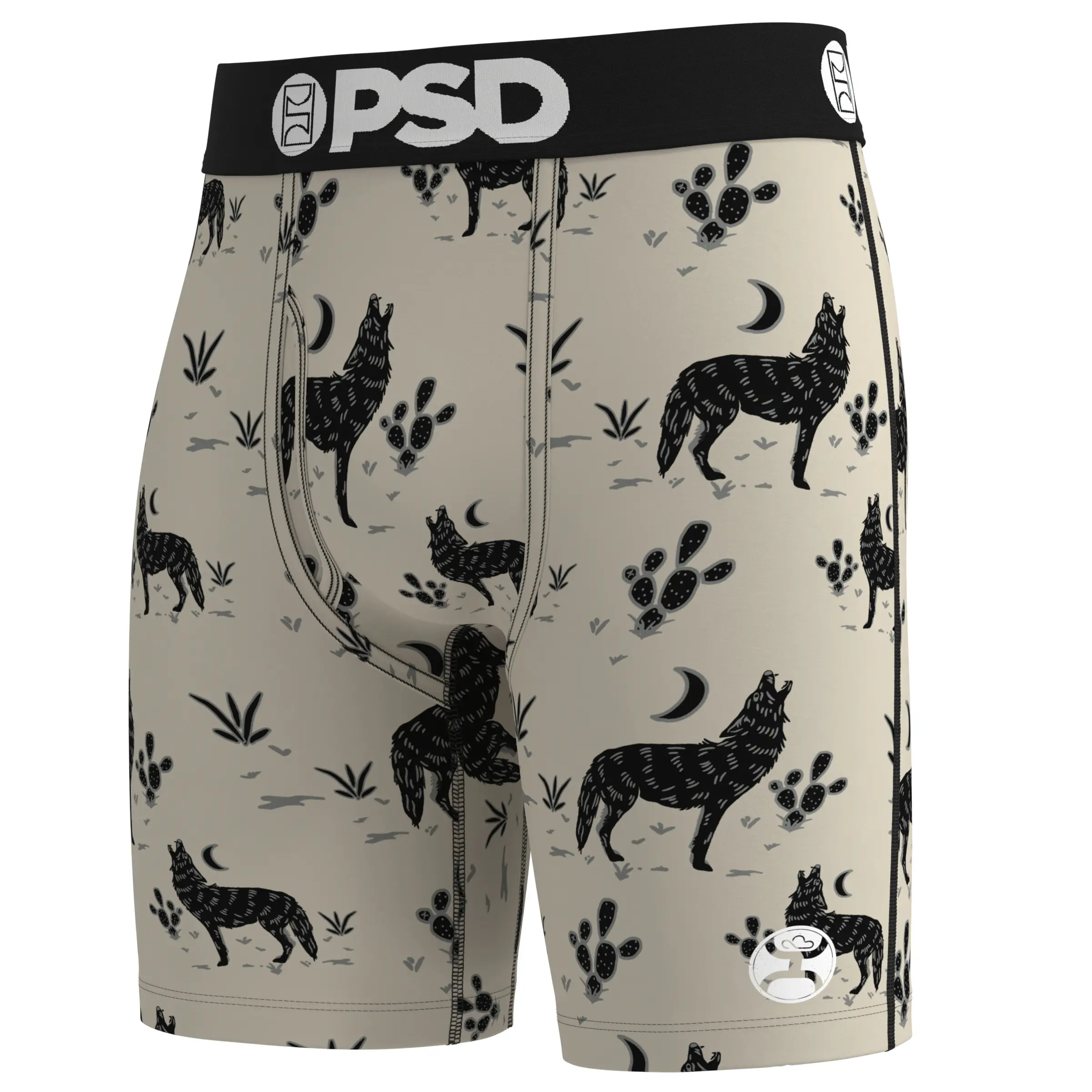 PSD Mens Hooey Boxer Briefs - Standard Length 7 Inch Inseam, Soft and Breathable Poly Blend Fabric