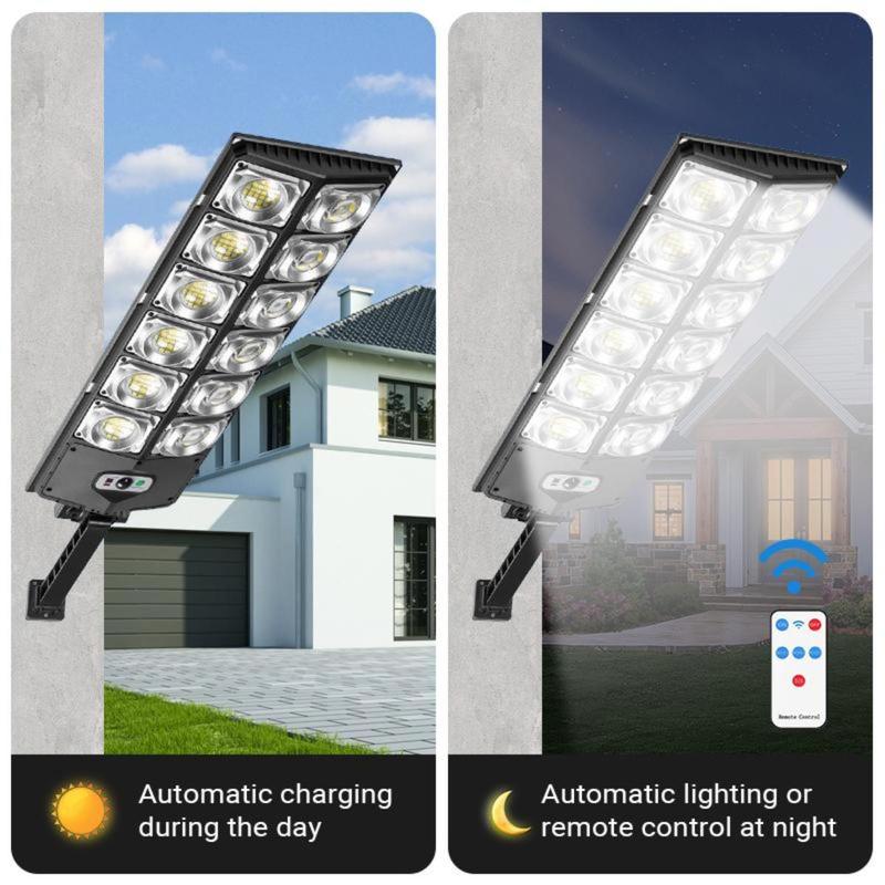 Solar Parking Lot Light 3 Modes Solar Street Light Outdoor, Wide Angle Lamp With Motion Sensor IP67 Waterproof Commercial Lighting