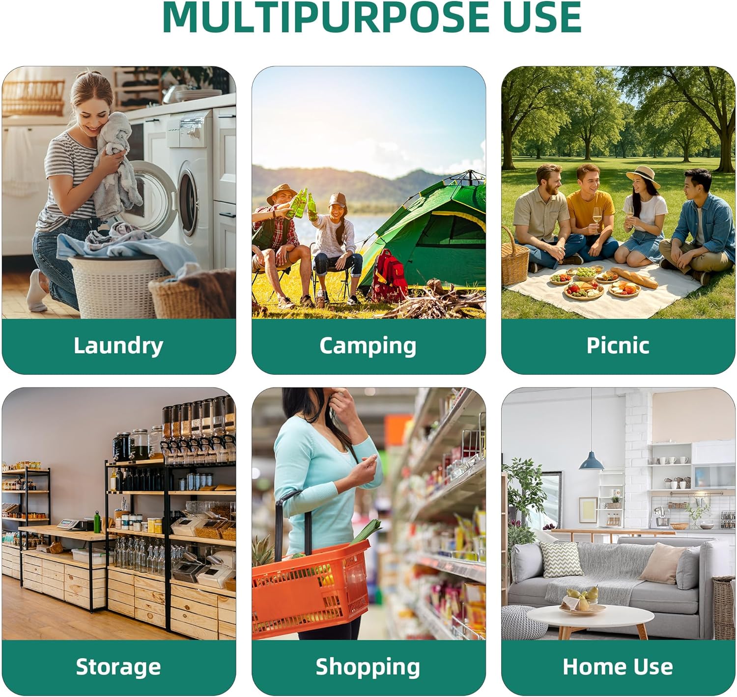 YITAMOTOR Waterproof Liner Foldable Shopping Cart with Wheels for Seniors Portable Collapsible Utility Carts for Shopping Groceries Laundry & Storage Durable