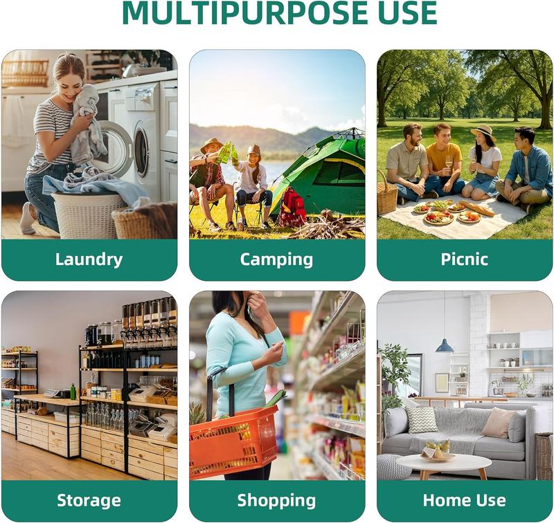 YITAMOTOR Waterproof Liner Foldable Shopping Cart with Wheels for Seniors Portable Collapsible Utility Carts for Shopping Groceries Laundry & Storage Durable Strong Easy to Clean