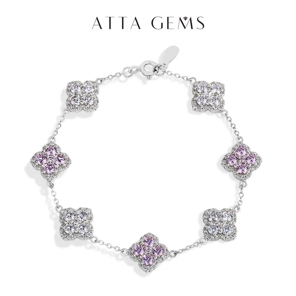 Women's Elegant Jewelry Bracelet - Synthetic Moissanite with Blue Zircon, Pink Zircon Artificial Gemstones - Engagement Giftready, Everyday Wear - Gifts for Women Adults - Model B021 summerwins