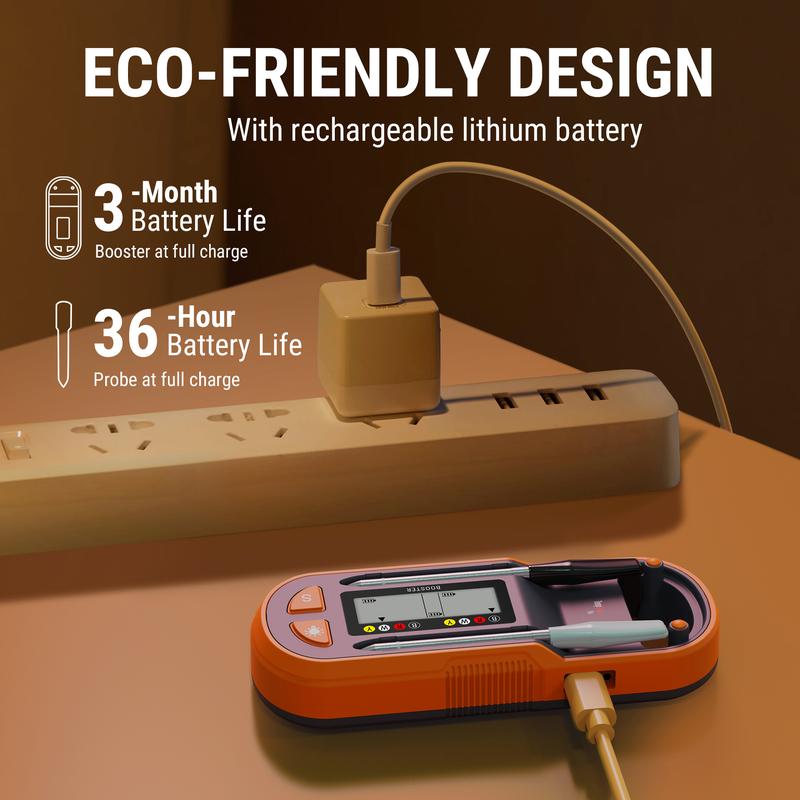 [Black Friday Early Bird Deal] ThermoPro TempSpike Digital Meat Thermometer Bluetooth Wireless for Cooking, Grill, Smoker BBQ Kitchen Gadgets Measuring Utensils Outdoorfun Fathersdaygift Stainless Specialty Kitchen Utensils Heavy Duty Cast Iron Burger Pre