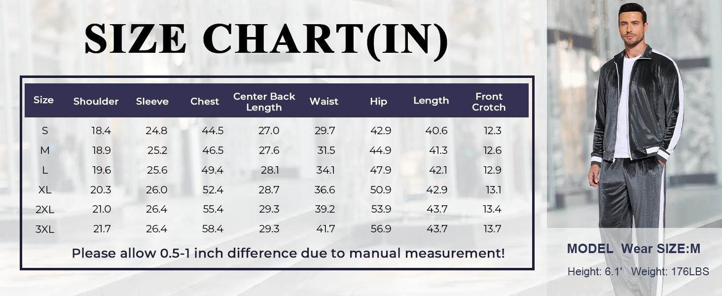 COOFANDY Mens Tracksuit 2 Piece Set Velour Velvet Sweatsuit Jogging Suits Full Zip Jacket Pants Outfits