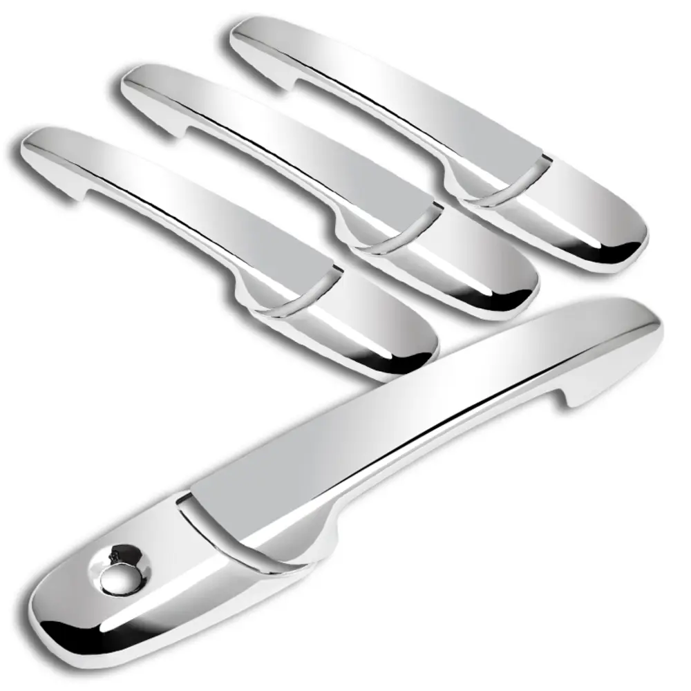 4PCS Chrome Door Handle Covers No Smart Keyholes Compatible with 2003 - 2008 Mazda 6 / Mazda 3 / Mazda 5 / RX-8 / CX-7 / CX-9 ( Without Passenger Keyholes )