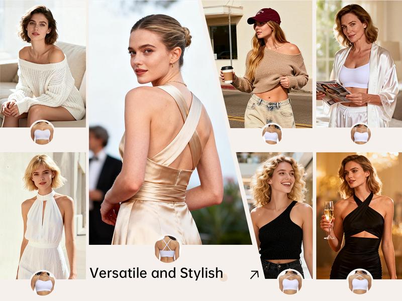Vertvie｜ZOE Stay Put Bandeau Bra, Wireless Seamless Comfort