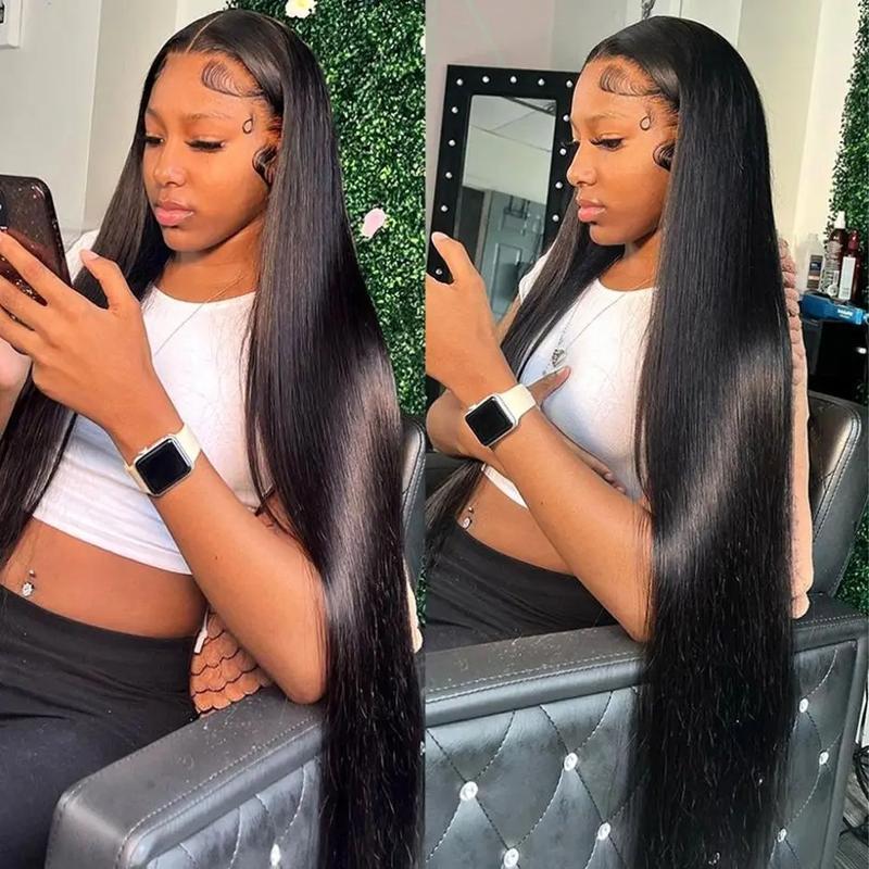 Bling Hair 34 36 Inch 180 Density Bone Straight 13X6 Hd Lace Frontal Wigs Human Hair 13X4 Transparent Lace Front Pre Plucked 360 Lace Wigs For Women