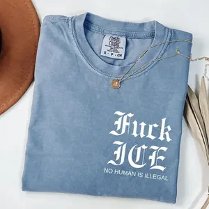 Comfort Colors® No Human Is Illegal Fck ICE T-shirt, Anti Tr^mp Ice Shirts, Abolish ICE Tee, Human Rights Activist, Activism Apparel, Protest Tr^mp