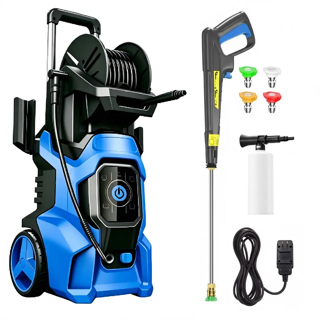 Electric Pressure Washer 5560PSI MAX 3.0GPM, 15 Level Adjustable Touch Screen, Flexible Cleaning Performance, with 4 Adjustable Nozzle, 500ML Soap Tank, Stainless Steel Lance, Total Stop System for Car Wash, Home, Patio, Outdoor Cleaning