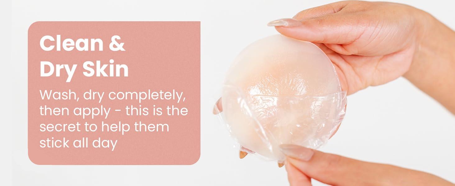 Adhesive & Non-Adhesive Nipple Covers, Reusable Waterproof Invisible Pasties, Comfortable for Strapless Bras & Outfits