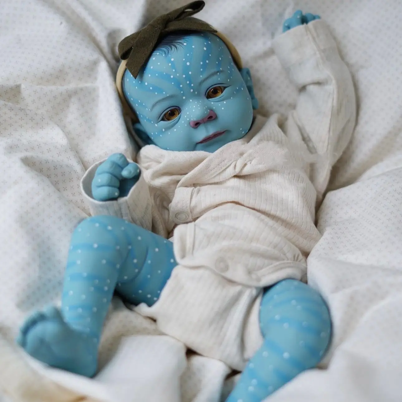 Reborn  Baby Dolls 19 inch Vinyl Painted Hair Baby Doll  Toy Soft Vinyl Reborn Baby Dolls Avatar Newborn Toddler Play Doll with Feeding Kits Birthday Valentine's Day Gift