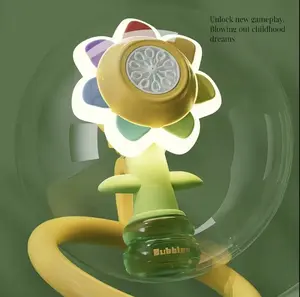 Colorful Flower Bubble Machine with Lights – Kids Automatic Bubble Blower, Swing Dancing Bubble Toy for Toddlers, Outdoor & Indoor Party Favors, Birthday Gifts for Boys & Girls