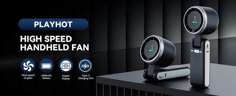 Portable Handheld High Speed Fan, 5-speed Airflow Wind, Foldable & Hanging Neck Fan, Suitable for Family, Travel, and School, Best Friend Gifts