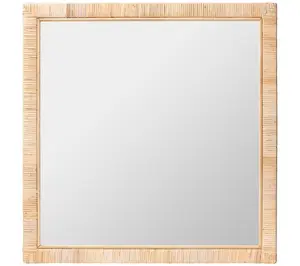 bali & pari Lankston Natural Rattan Square Accent Wall Mirror