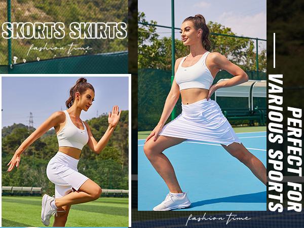 PINSPARK Skirt for Golf Tennis Women's Sports Athletic with Four pockets Knee Length Built-in Shorts Casual Workout  Springtok Outdoorfun
