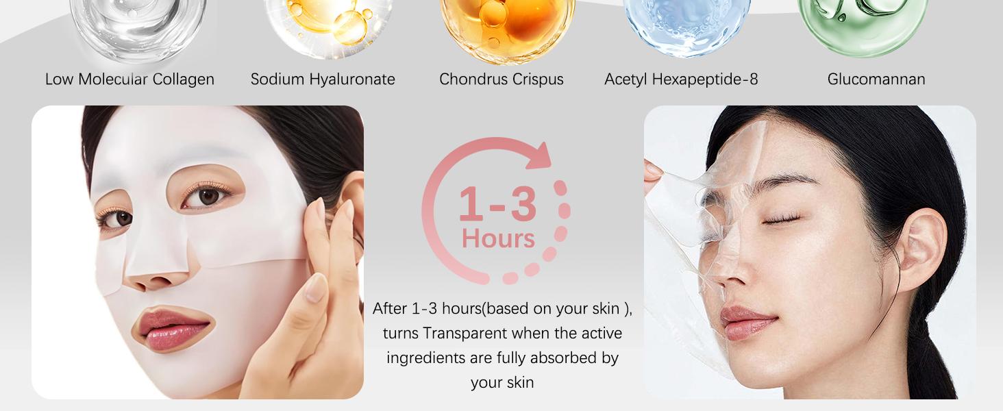 ISTON Deep Moisturizing Collagen All-In-One 4-Color Mask, Moisturizing Night Cream for All Skin Types - Firms, Improves Dullness, Anti-Aging, Soothes and Repairs Skinoothes and Repairs