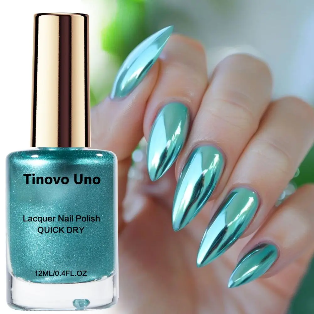 Metallic Mirror Effect Nail Polish, Fast Dry Nail Polish, Quick Drying Glossy Gloss Finish Nail Varnish, Long-lasting Nail Art Tool for Daily Use, Manicure, Nail Polish Chrome Finish, Glossy Finish Nails